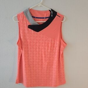 Jamie Sadock Coral and Black Sleeveless Blouse